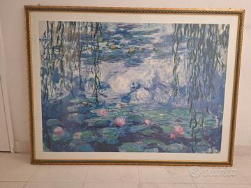 Quadro Claude Monet - Ninfee con Cornice Dorata Cl