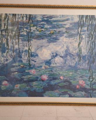 Quadro Claude Monet - Ninfee con Cornice Dorata Cl