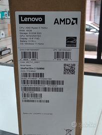 LENOVO IDEPAD SLIM 3 NUOVO MAI USATO MAI APERTO 