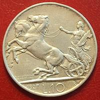 10 Lire biga 1927 1 rosetta NC