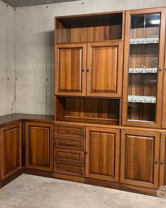 Recente mobile da sala ad angolo in legno noce naz