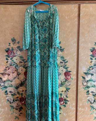 Abito lungo Boho Zara verde - nuovo - taglia XS