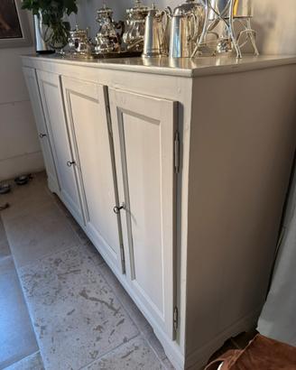 Credenza ottocento ridipinta grigio chiaro