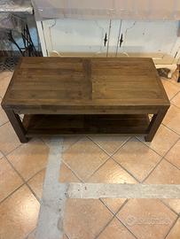 Mobile basso tavolino soggiorno noce legno vero
