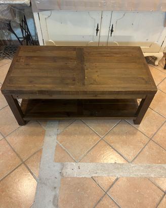 Mobile basso tavolino soggiorno noce legno vero