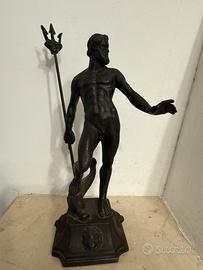 Statuetta antica di Nettuno in bronzo h 20 cm