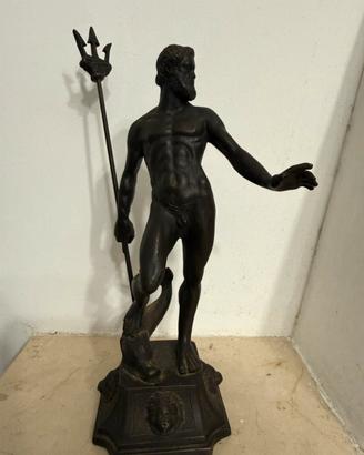 Statuetta antica di Nettuno in bronzo h 20 cm