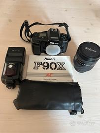 Nikon F90X+obiettivo Nikon 28-200mm+flash SB-28