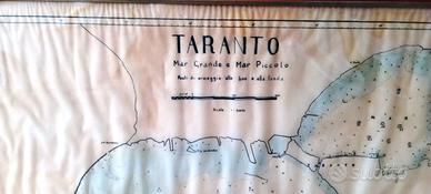 Mappa antica TARANTO 1887 - Punti di ormeggio