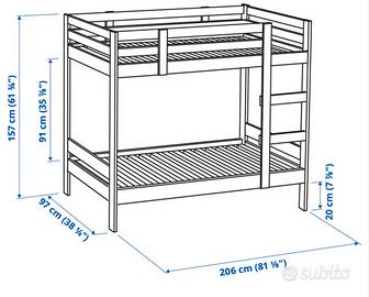 Letto IKEA mod Mydal e materassi