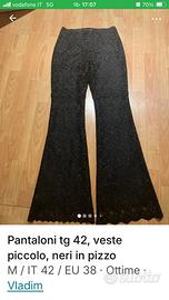 Pantaloni in pizzo nero tg.42