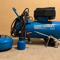 Compressore aria 50L 2HP a olio Fini + aerografo