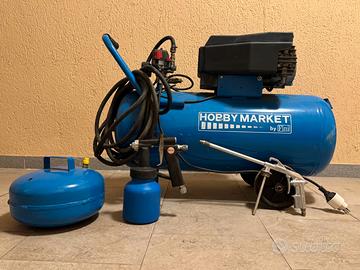 Compressore aria 50L 2HP a olio Fini + aerografo