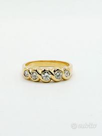 Anello oro 18 kt e diamanti naturali ct. 0.75