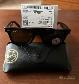 🕶️ Ray-Ban Wayfarer 2140 Polarizzati – Nero Lucido
