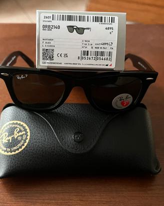 🕶️ Ray-Ban Wayfarer 2140 Polarizzati – Nero Lucido