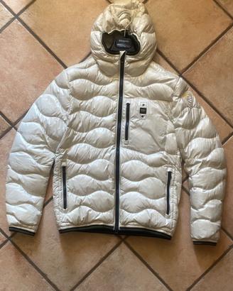 blauer piumino onde bianco