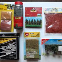 Modellismo rocce/alberi per plastici e diorami