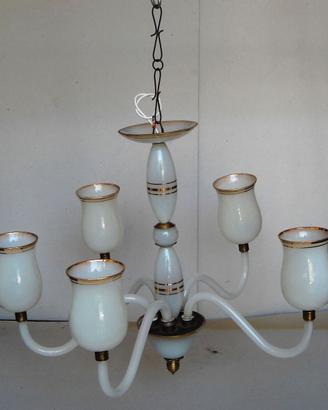 Lampadario a 5 luci vintage Murano