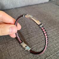 Bracciale uomo Italian Style in pelle intrecciata
