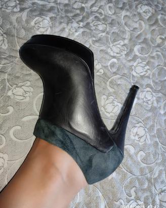Stivaletti pelle tacco stiletto e plateau n.40