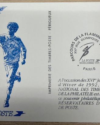 Olimpiadi di Albertville ‘92 cartolina con annullo