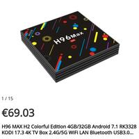 TV box 4K android  4/32gb  H96 max H2 smart HDMI 