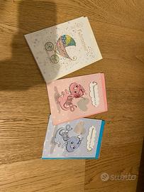 Set tre biglietti auguri nascita