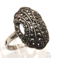 Antico anello argento marcasite