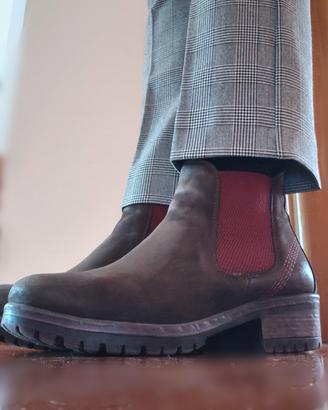 Stivaletti donna marroni 40 vero camoscio 