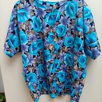 Camicia fantasia da donna tonalità blu