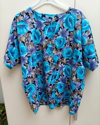 Camicia fantasia da donna tonalità blu