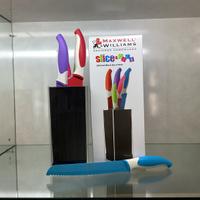 Ceppo con 5 coltelli ceramicati color Maxwell