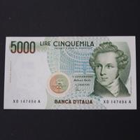 5000 Lire banconota in FDS serie XD
