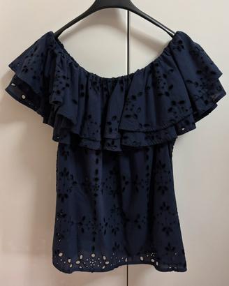 T-shirt bucherellata blu Benetton