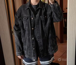 Giacca denim nera oversize