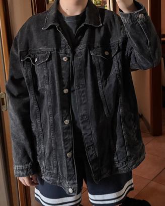 Giacca denim nera oversize