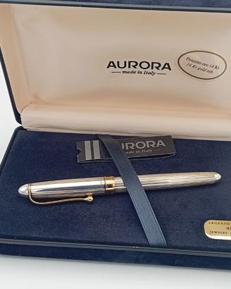 Penna Stilografica Aurora Argento  925 e Oro