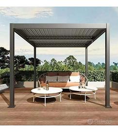 Pergola Bioclimatica 3x3 grigia alluminio