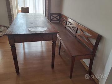 Tavolo fratino antico con panca