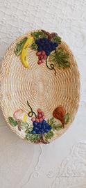Piatto centrotavola ceramica cesto frutta CER A