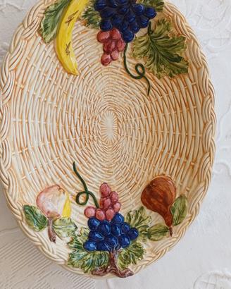 Piatto centrotavola ceramica cesto frutta CER A