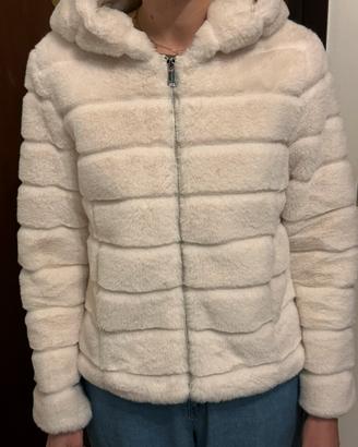 Eco pelliccia panna e cappotto teddy usati