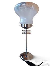 Lampada da tavolo vintage in vetro opallino