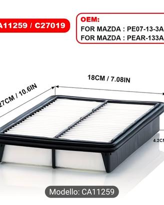Filtro Aria motore Mazda 3 - 6 - CX5  (gratis)