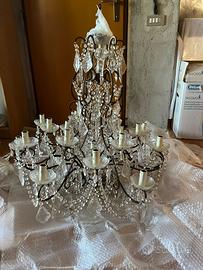 Grande lampadario antico in cristallo 19 luci