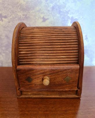 Portagioie legno con fiore dorato ottone