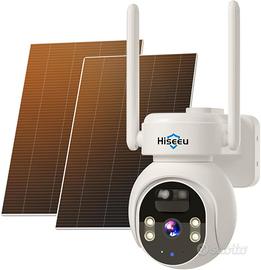 telecamera wireless 360 doppio pannello solare