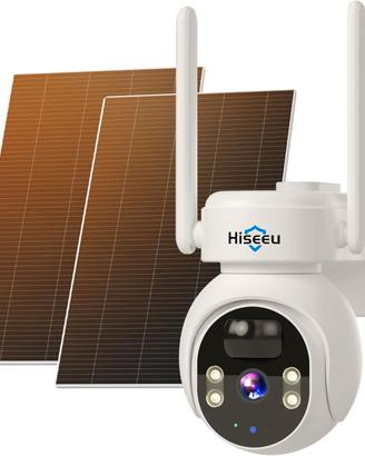 telecamera wireless 360 doppio pannello solare