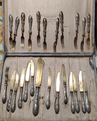 set da 12 persone 25 pezzi posate in argento 